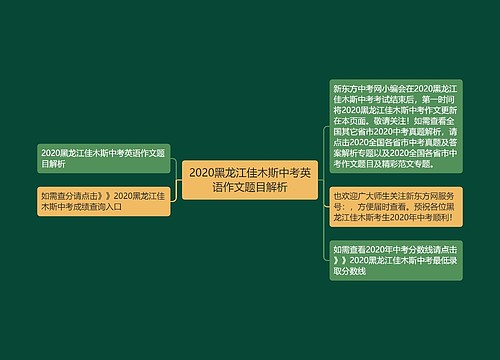 2020黑龙江佳木斯中考英语作文题目解析