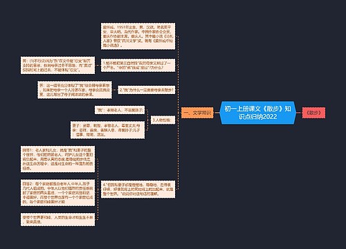 初一上册课文《散步》知识点归纳2022