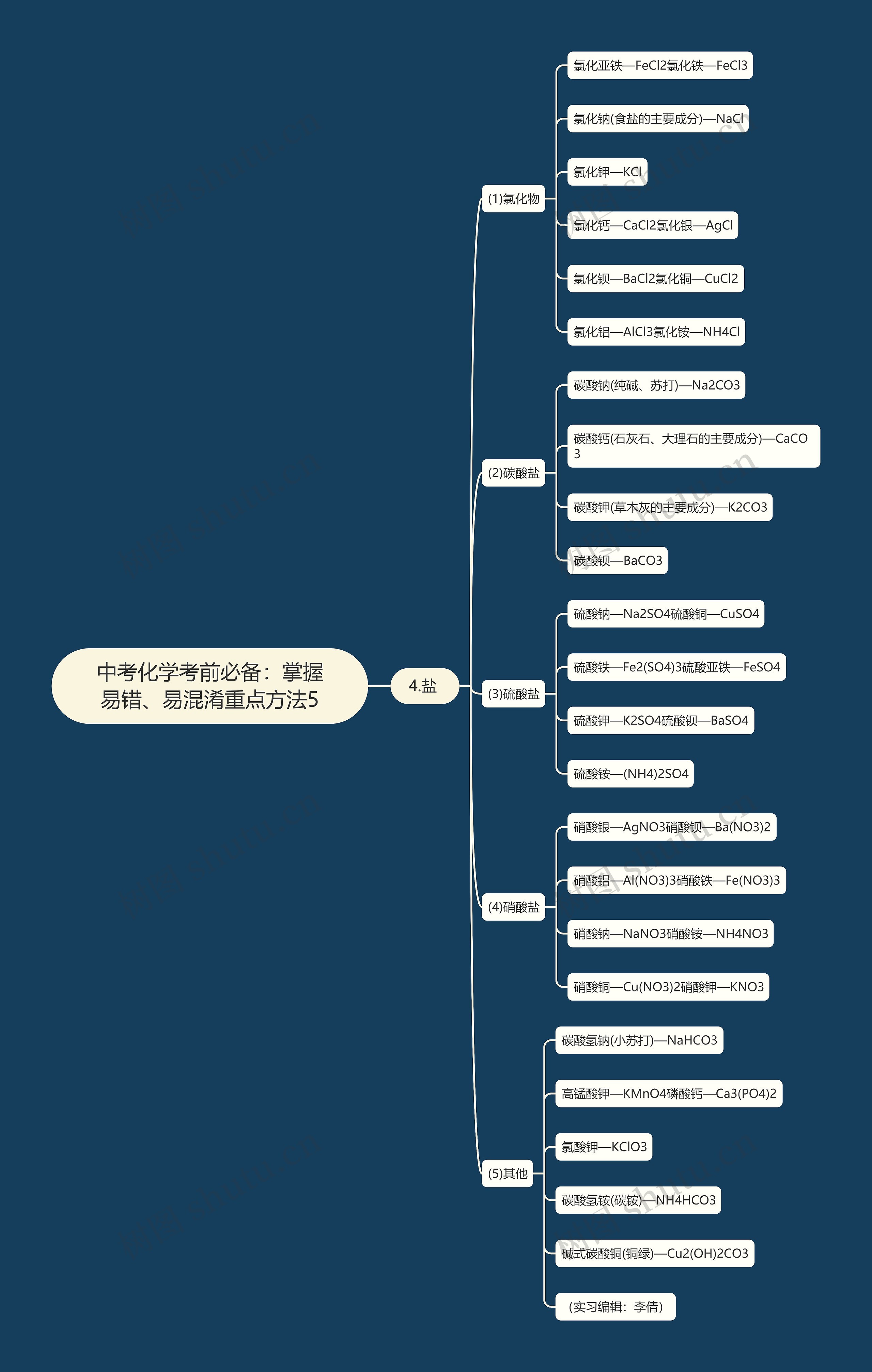 中考化学考前必备：掌握易错、易混淆重点方法5思维导图