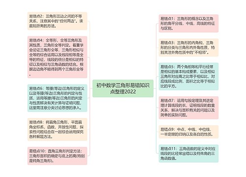 初中数学三角形易错知识点整理2022