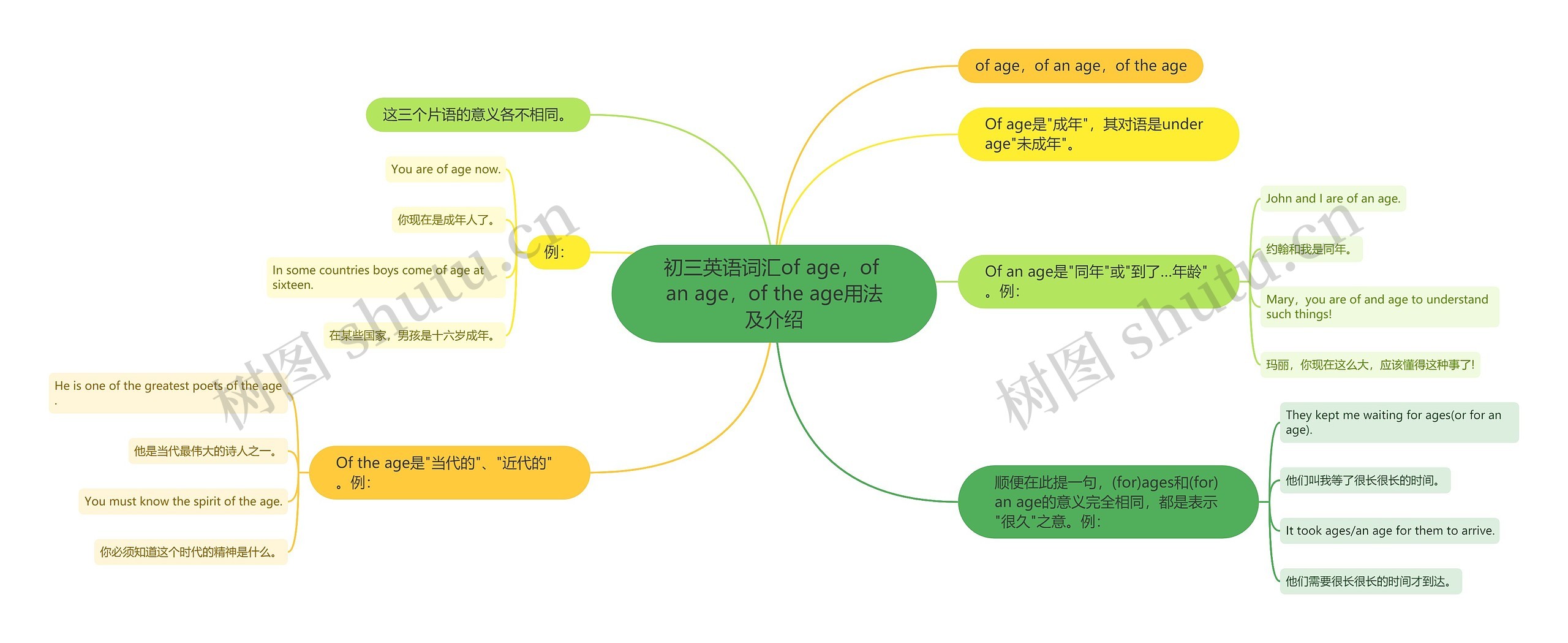 初三英语词汇of age，of an age，of the age用法及介绍