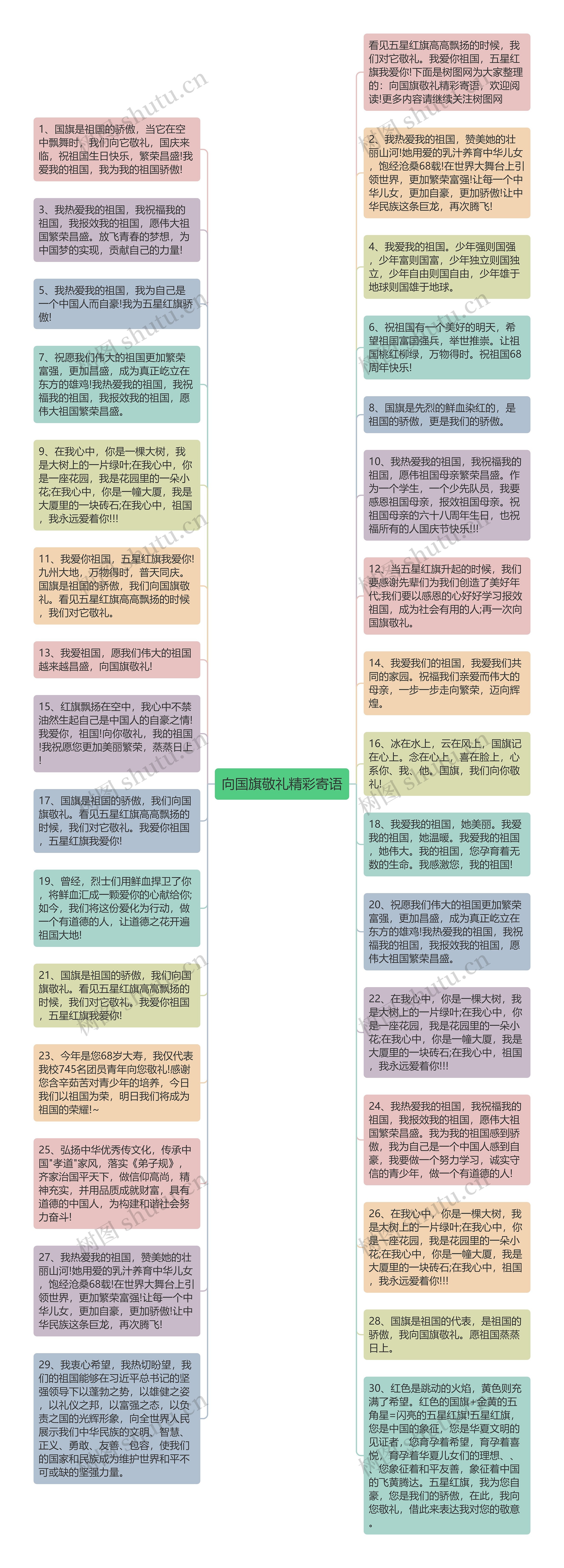 向国旗敬礼精彩寄语思维导图