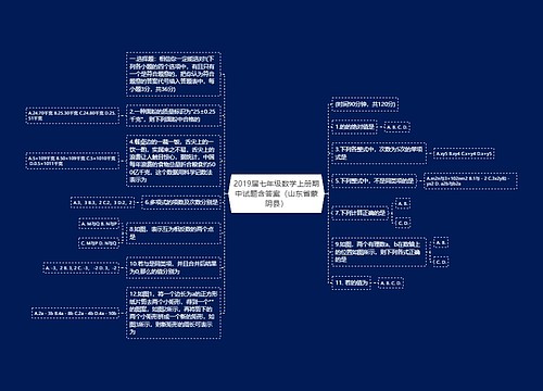 2019届七年级数学上册期中试题含答案（山东省蒙阴县）