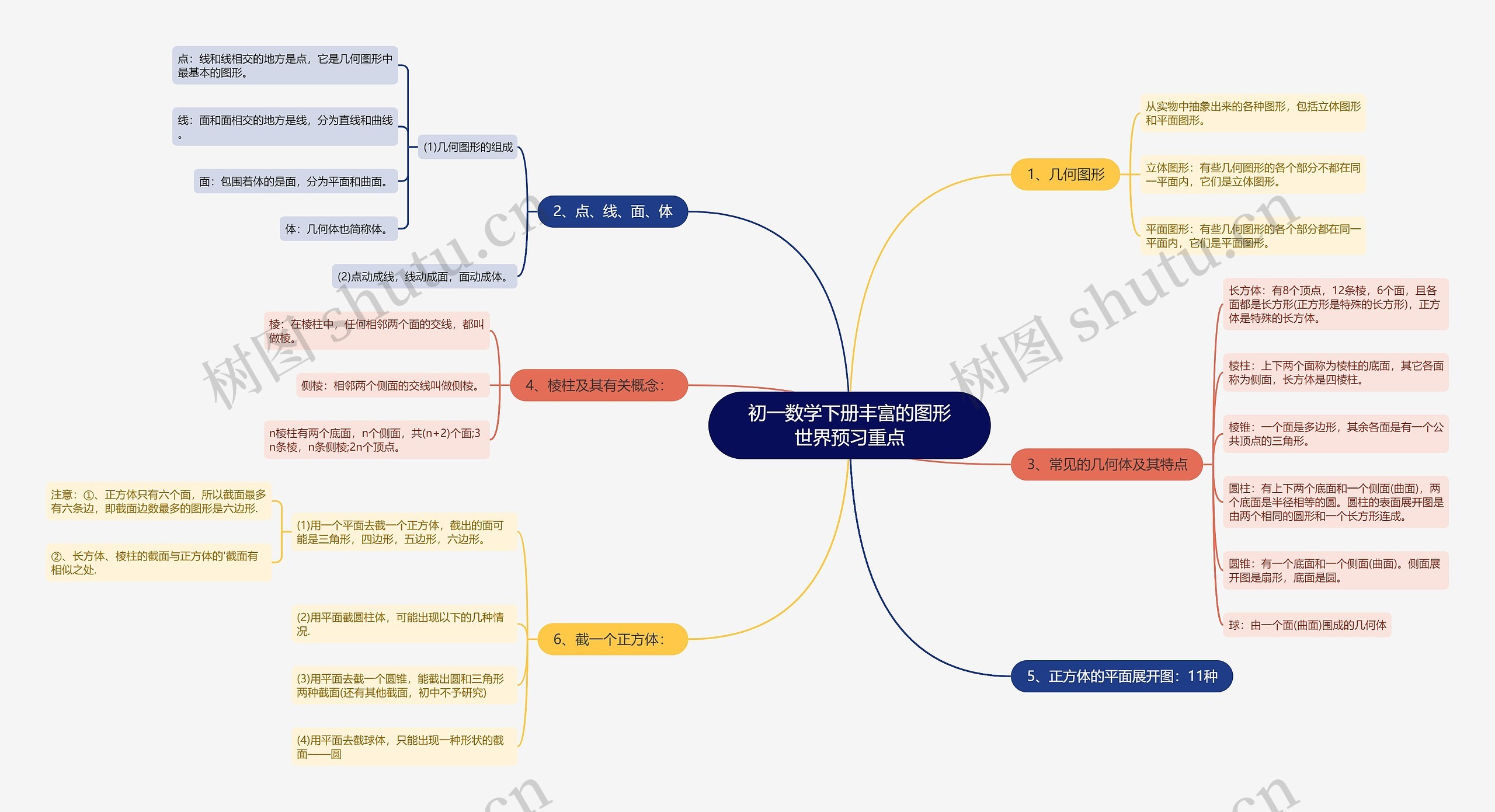 初一数学下册丰富的图形世界预习重点