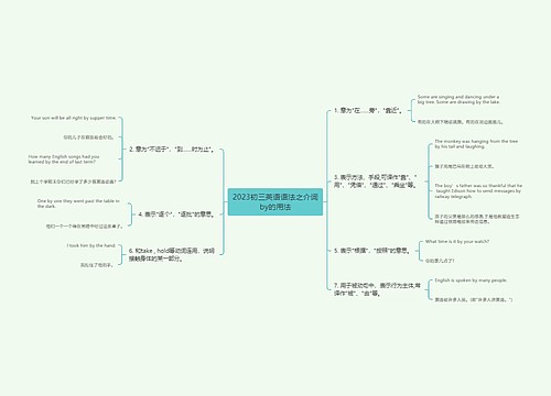 2023初三英语语法之介词by的用法