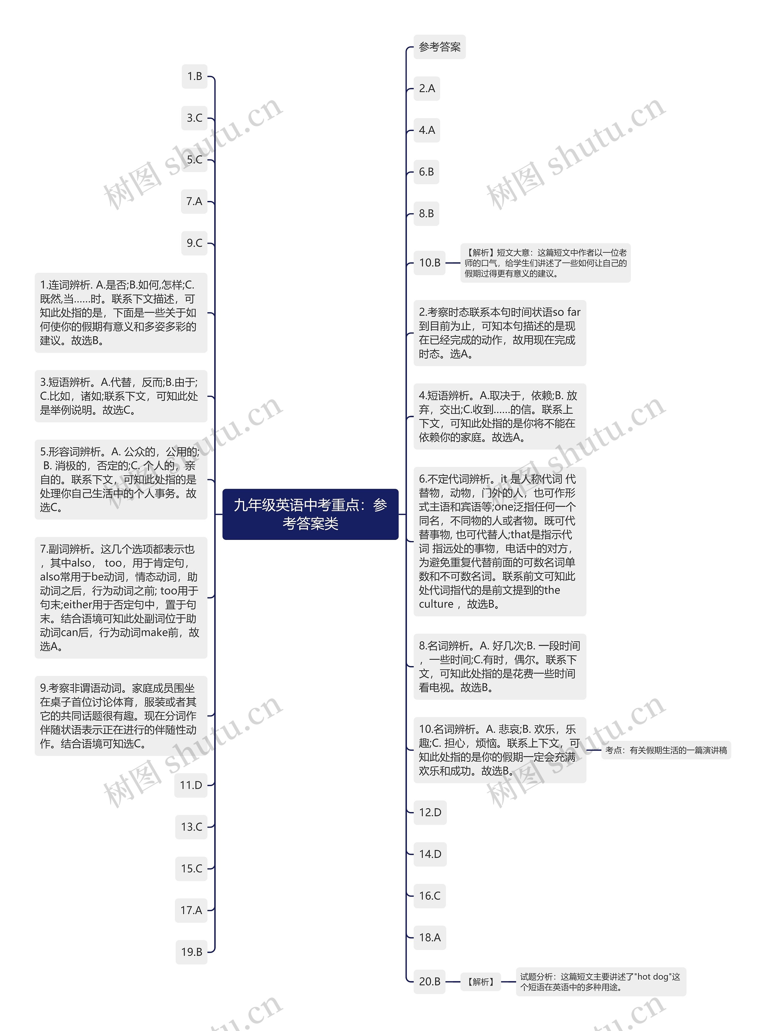 九年级英语中考重点：参考答案类