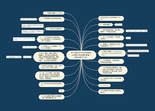 新人教版2018七年级数学上册期中测试题附答案（甘肃白银平川区）