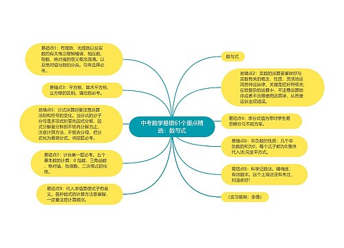 中考数学易错61个重点精选：数与式