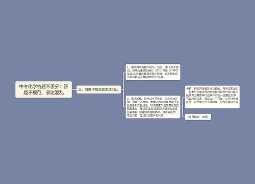 中考化学答题不丢分：答题不规范、表达混乱