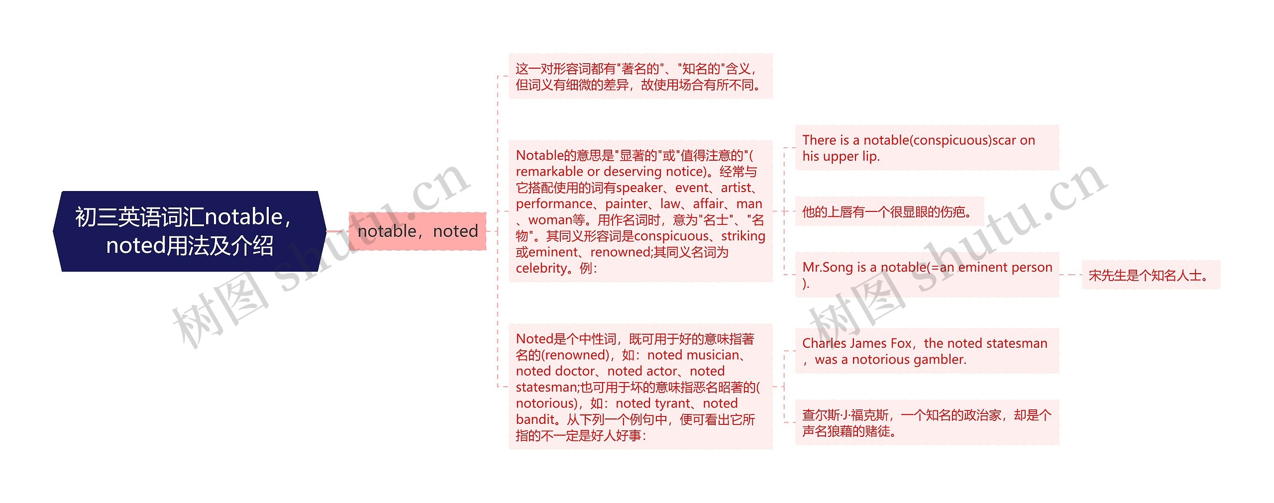 初三英语词汇notable，noted用法及介绍