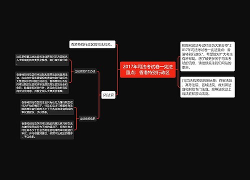 2017年司法考试卷一宪法重点：香港特别行政区