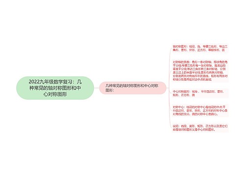 2022九年级数学复习：几种常见的轴对称图形和中心对称图形