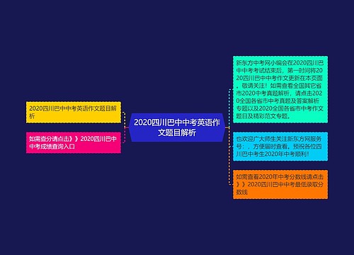 2020四川巴中中考英语作文题目解析