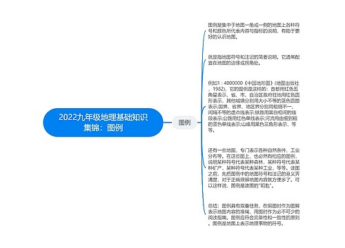 2022九年级地理基础知识集锦：图例