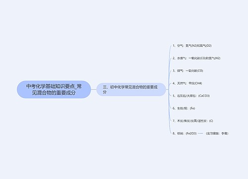 中考化学基础知识要点_常见混合物的重要成分