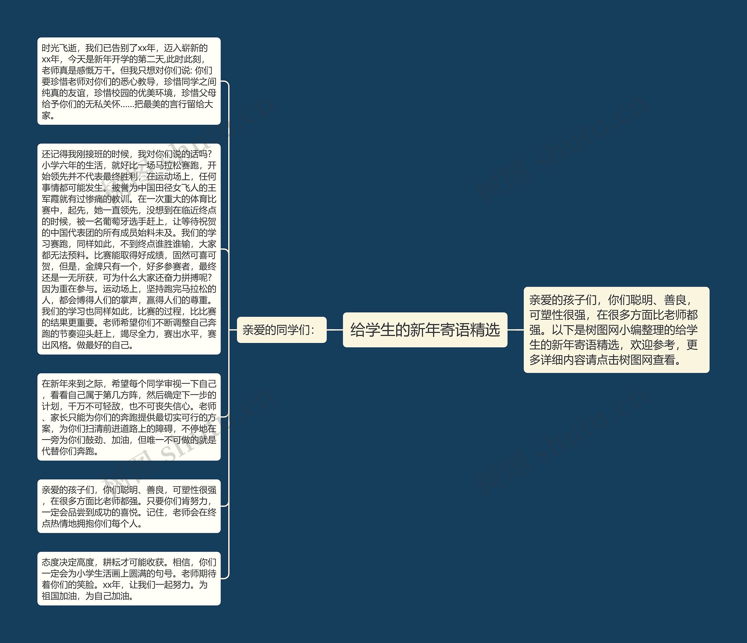 给学生的新年寄语精选思维导图