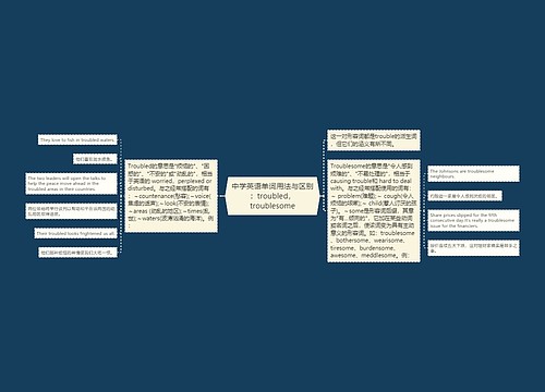 中学英语单词用法与区别：troubled，troublesome