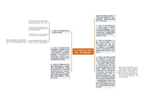 2017年司法考试二卷复习资料：提供证据的要求