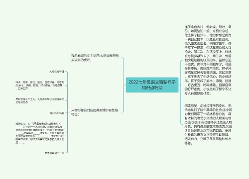 2022七年级语文骆驼祥子知识点归纳