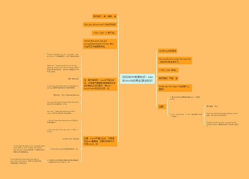2022初中英语知识：can和could的用法|语法知识