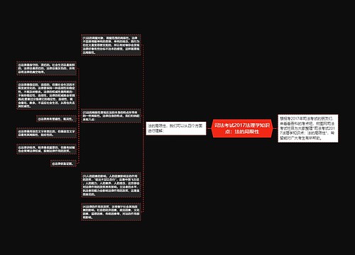 司法考试2017法理学知识点：法的局限性