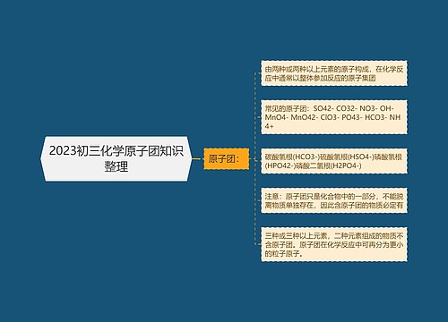 2023初三化学原子团知识整理