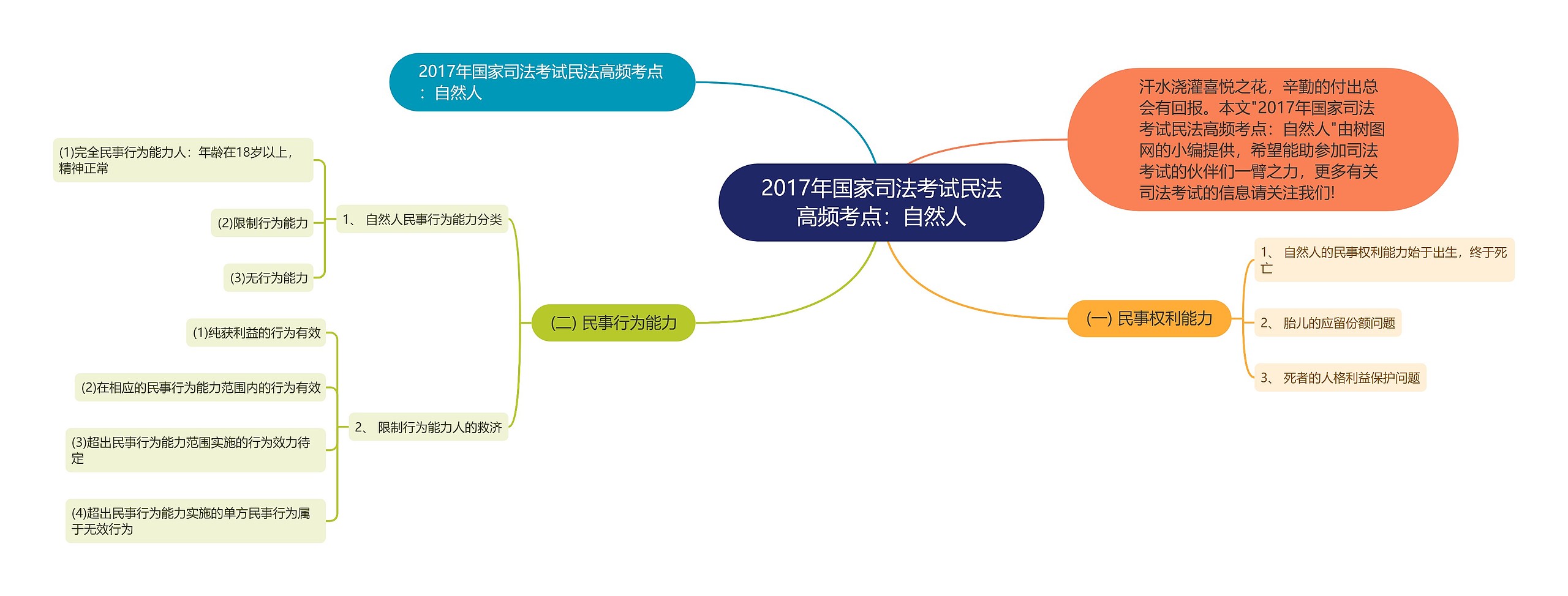 2017年国家司法考试民法高频考点：自然人思维导图