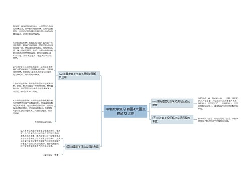 中考数学复习着重4大重点理解及运用