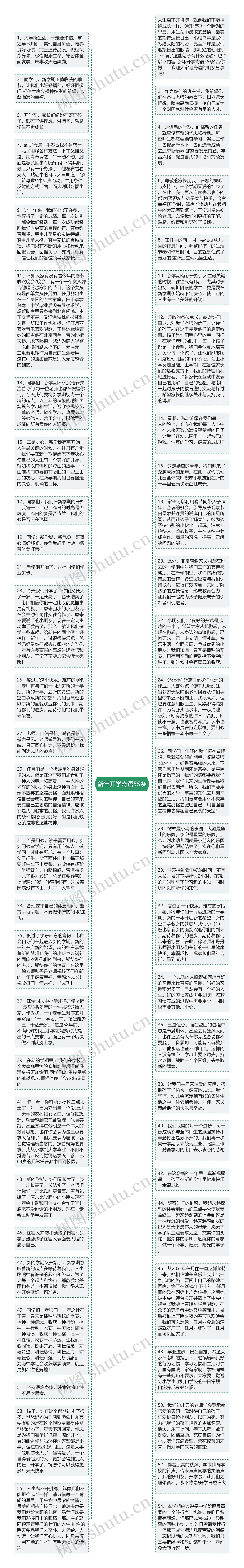 新年开学寄语55条