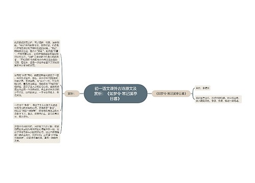 初一语文课外古诗原文及赏析：《如梦令·常记溪亭日暮》