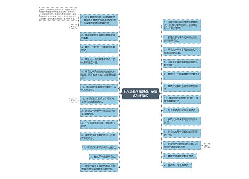 七年级数学知识点：单项式与多项式