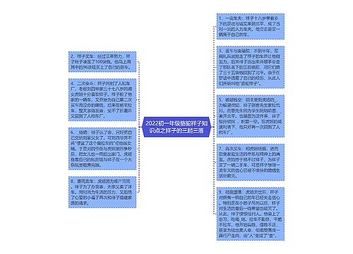 2022初一年级骆驼祥子知识点之祥子的三起三落