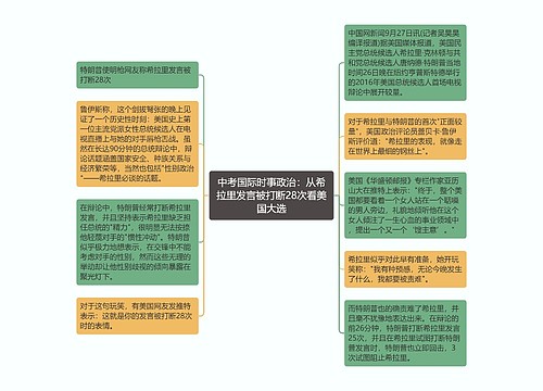 中考国际时事政治：从希拉里发言被打断28次看美国大选