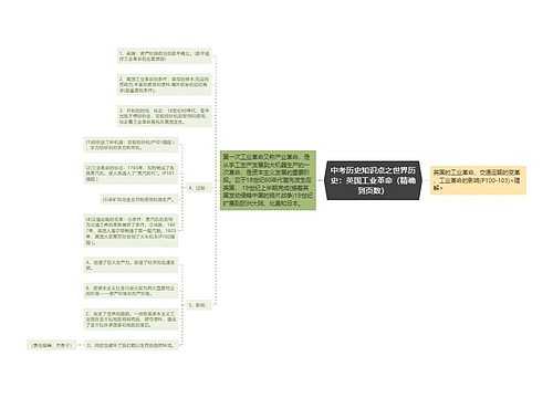 中考历史知识点之世界历史：英国工业革命（精确到页数）