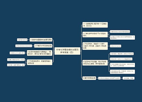 中考化学精选模拟试题及参考答案（四）