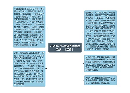 2022年七年级课外阅读读后感：《活着》