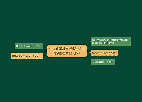 中考化学基本概念知识点预习整理大全（四）