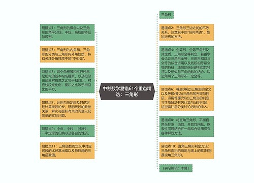 中考数学易错61个重点精选：三角形