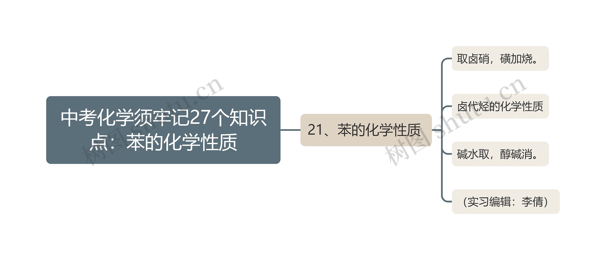 中考化学须牢记27个知识点：苯的化学性质思维导图