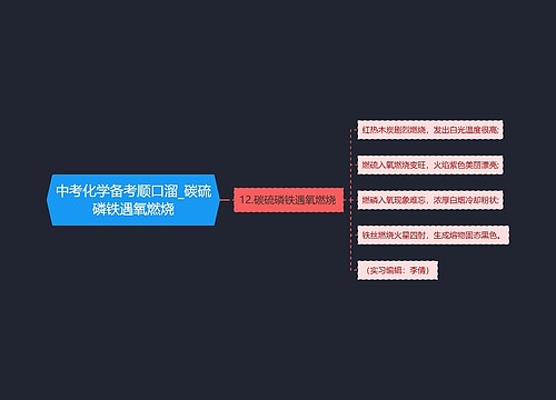 中考化学备考顺口溜_碳硫磷铁遇氧燃烧