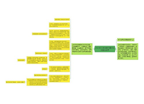 2023初三政治复习重点之中国与世界