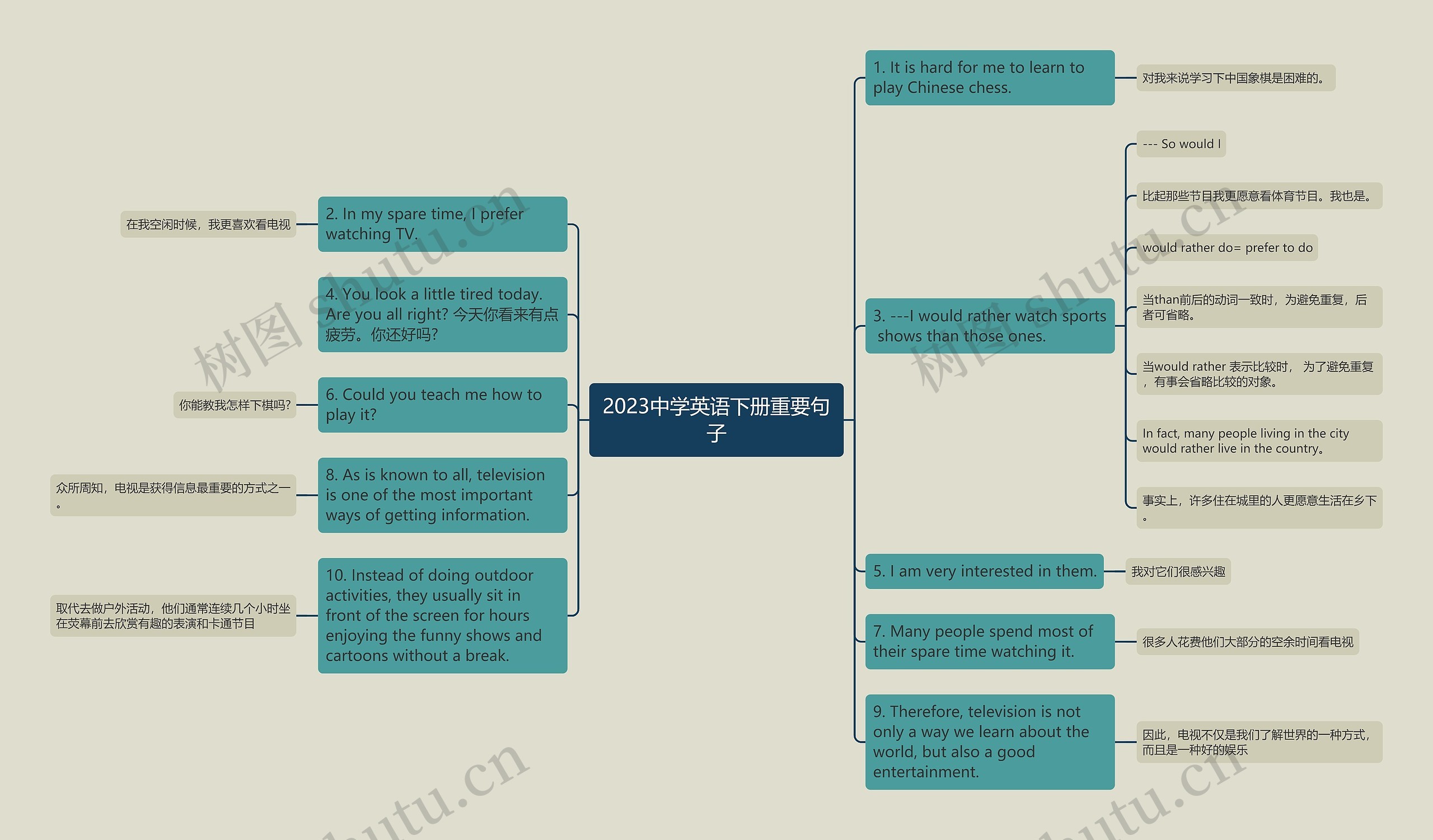 2023中学英语下册重要句子