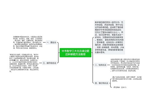 中考数学三大主流填空题四种解题方法整理 中考数学三大主流填空题四种解题方法整理