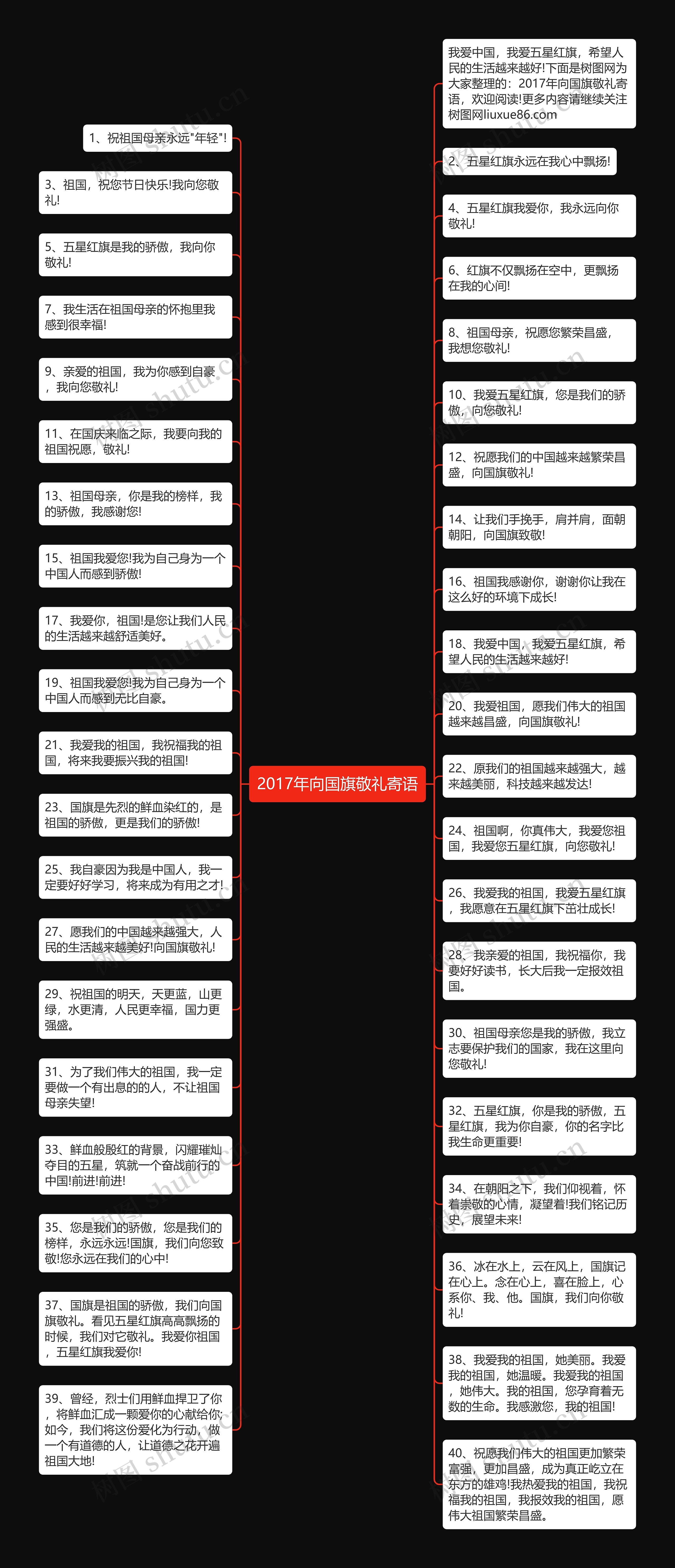 2017年向国旗敬礼寄语思维导图