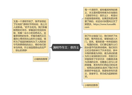 清明节作文：祭烈士