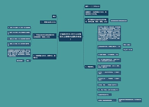 宁城县2014-2015七年级语文上册期末试题(含答案)