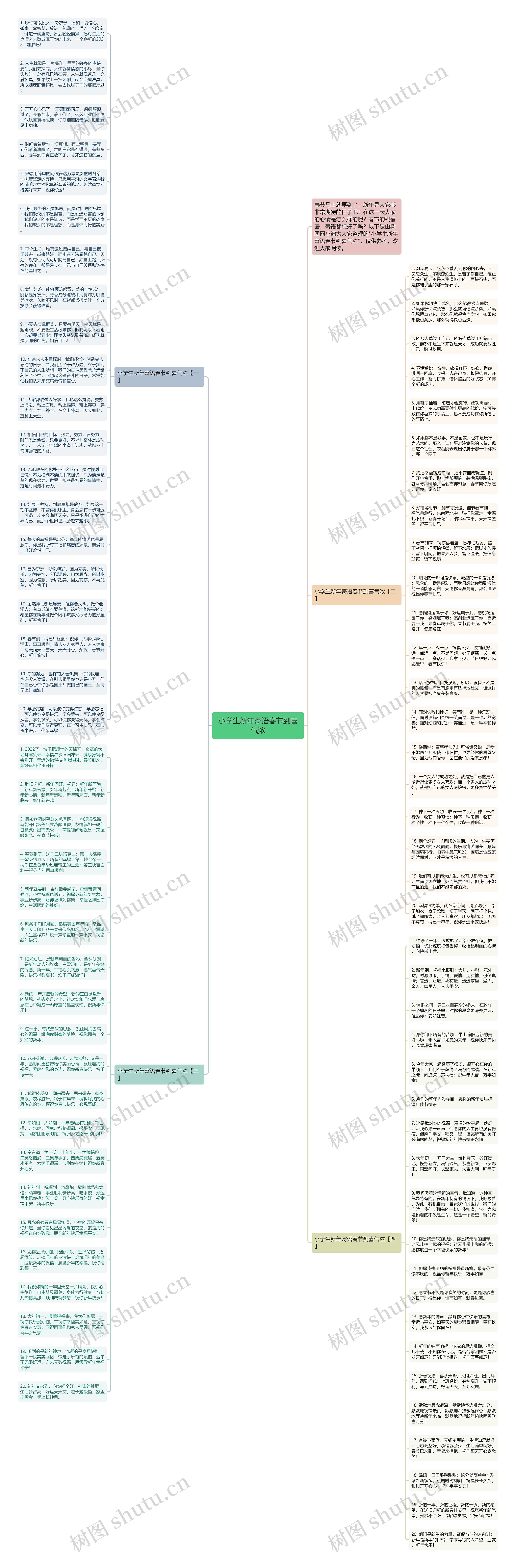 小学生新年寄语春节到喜气浓思维导图