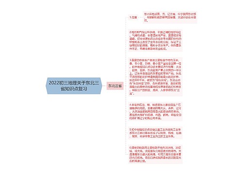 2022初三地理关于东北三省知识点复习