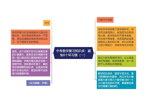 中考数学复习知识点:避免6个坏习惯(一) 中考数学复习知识点:避免6个坏习惯(一)