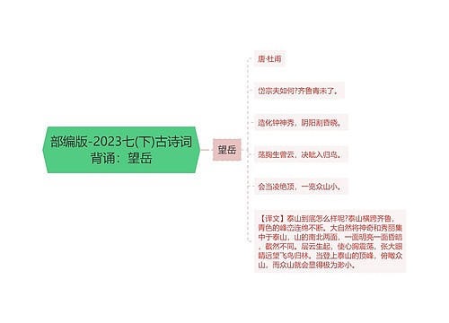 部编版-2023七(下)古诗词背诵：望岳